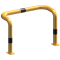 Anti-nudge hoop | double-sided, deep version | steel tube  76 mm | yellow / black | total width: 1000 mm | height above ground: 650 mm | to be fixed by plugs